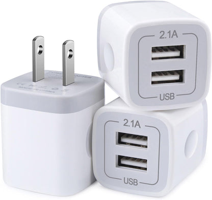 Double USB wall charger with fast charging