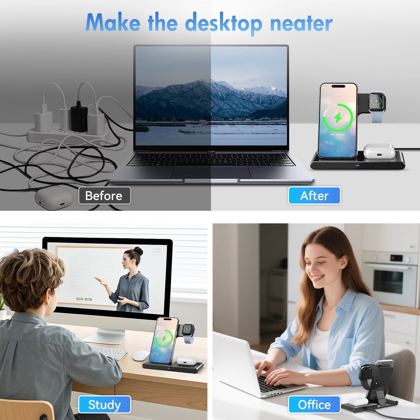 15W Wireless Charging Station 