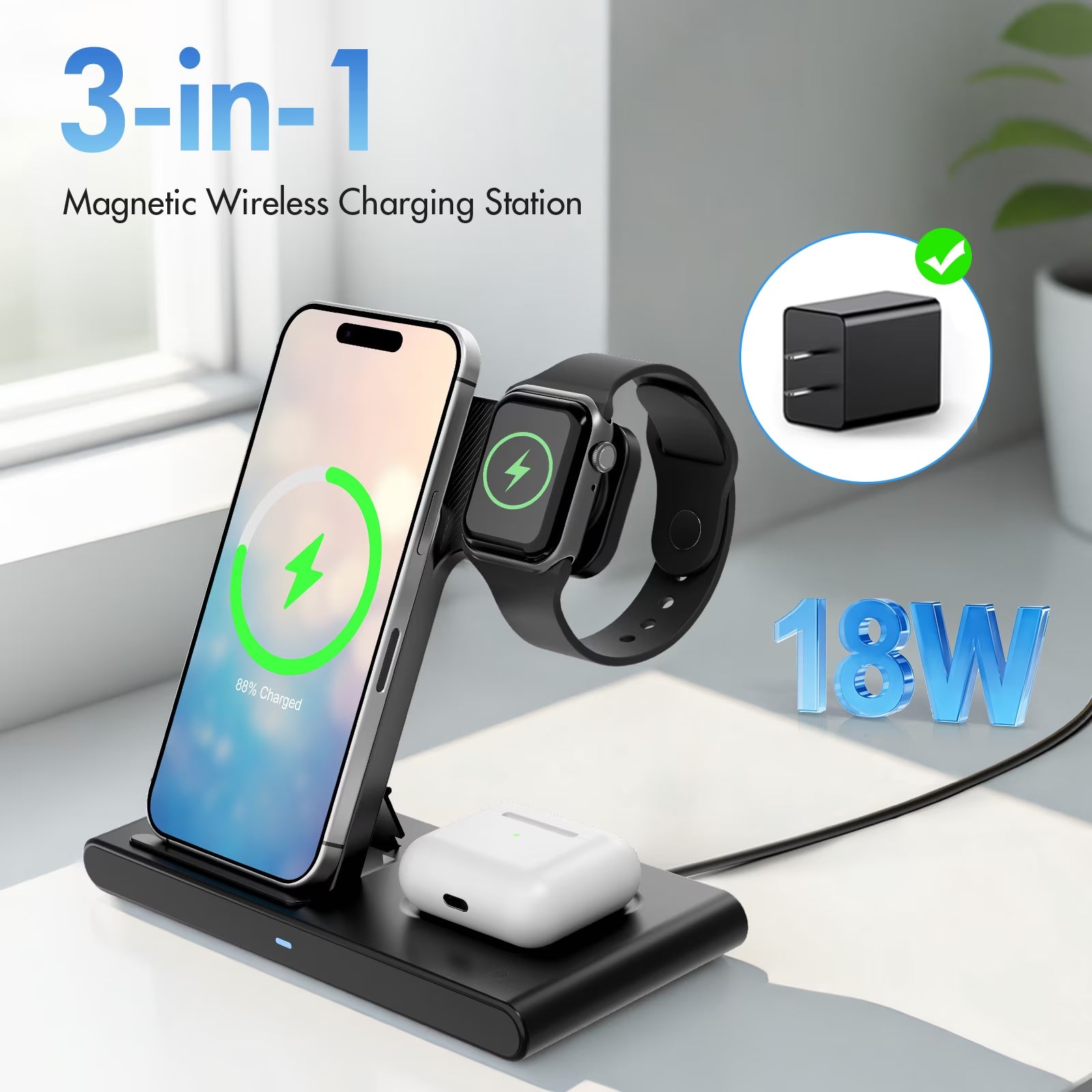 15W Wireless Charging Station 