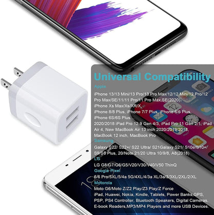 Double USB wall charger with fast charging