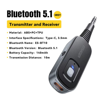 Bluetooth 5.1 Audio Receiver Transmitter With Mic 